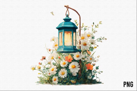 Download Watercolor Daisy Garden Clipart - Watercolor Collection