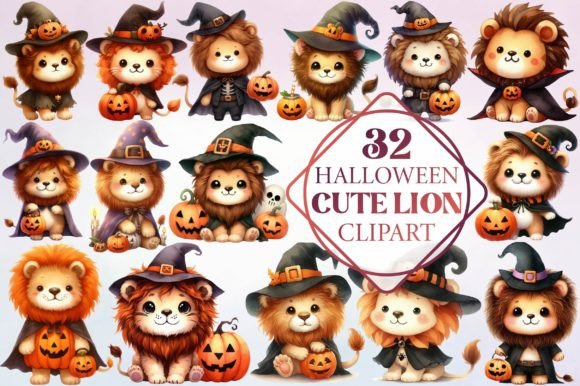 Download Watercolor Halloween Cute Lion Clipart - Watercolor Collection