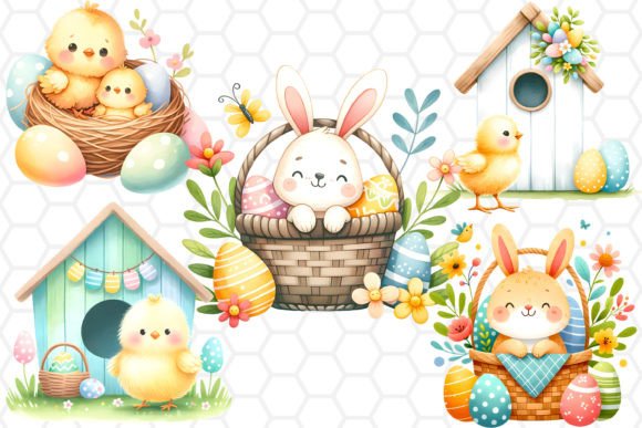 Download Cute Easter Clipart Set - Watercolor PNG - Watercolor Collection
