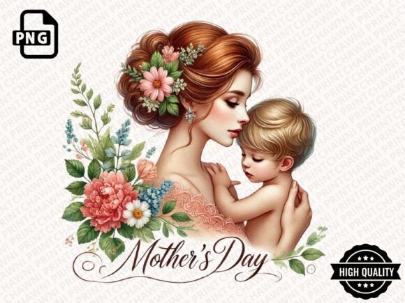 Download Watercolor Mother's Day Floral Clipart - Watercolor Collection