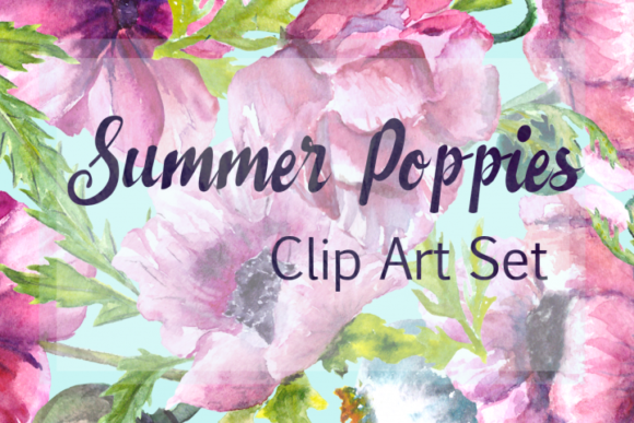 Download Watercolor Summer Poppies Clip Art - Watercolor Collection