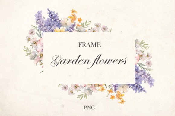 Download Watercolor Garden Flowers Frame - Watercolor Collection