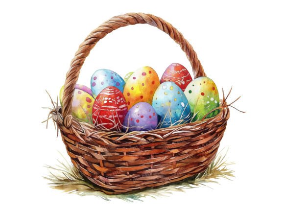 Download Watercolor Easter Baskets PNG Clipart - Watercolor Collection