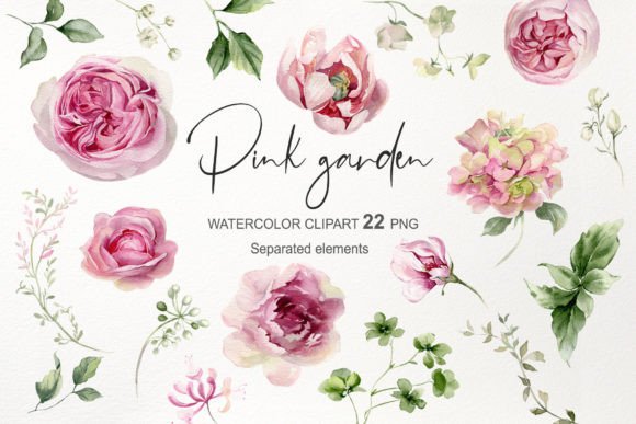 Download Watercolor Pink Flowers Clipart Rose PNG - Watercolor Collection