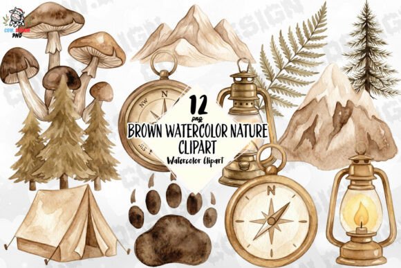 Download Brown Watercolor Nature Clipart PNG - Watercolor Collection