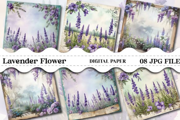 Download Watercolor Lavender Flowers Background - Watercolor Collection