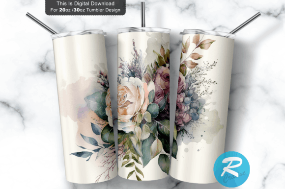Download Watercolor Florals Wedding 20 Oz / 30 Oz - Watercolor Collection