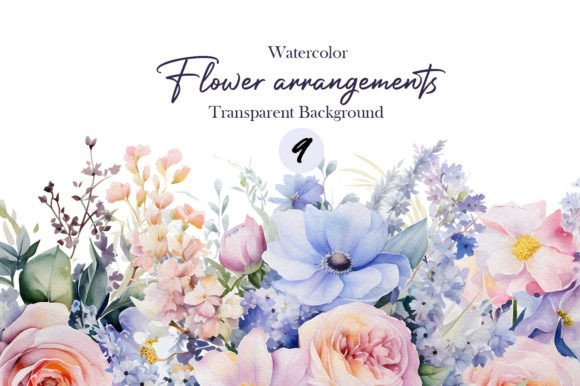 Download Watercolor Soft Floral Arrangement Png - Watercolor Collection