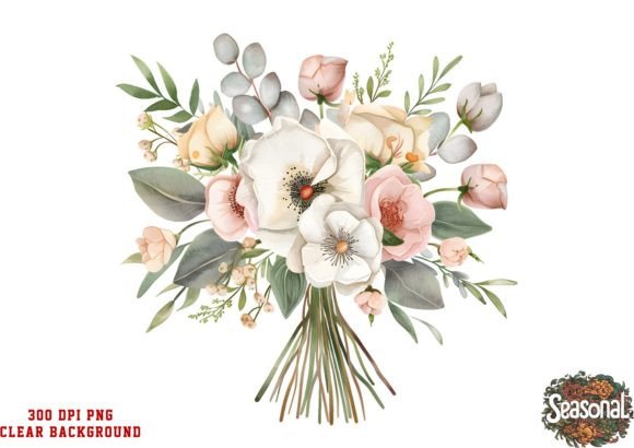 Download Watercolor Wedding Flower Bouquet PNG - Watercolor Collection