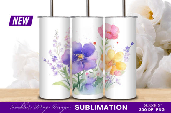 Download Watercolor Floral Arrangement Tumbler - Watercolor Collection