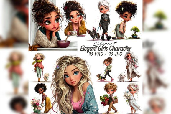 Download Whimsical Elegant Girl Watercolor Art - Watercolor Collection