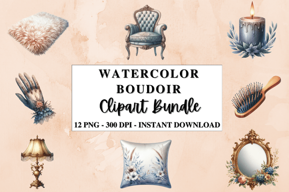 Download Watercolor Boudoir Clipart Bundle - Watercolor Collection