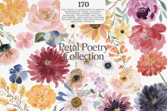 Download Romantic Watercolor Floral Clipart Bundl - Watercolor Collection
