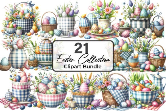 Download Watercolor Floral Easter Baskets Clipart - Watercolor Collection
