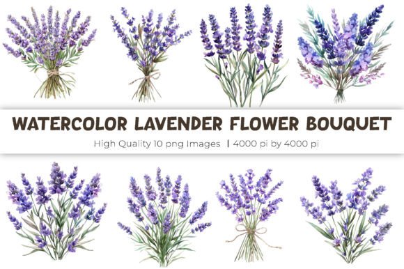 Download Watercolor Lavender Flowers Bouquet - Watercolor Collection