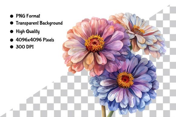 Download Watercolor Zinnia Flower PNG Clipart - Watercolor Collection