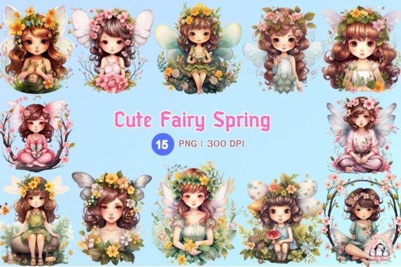Download Cute Fairy Spring Sublimation Watercolor - Watercolor Collection