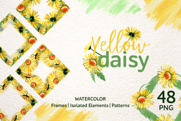 Download Yellow Daisy Watercolor - Premium Bundle