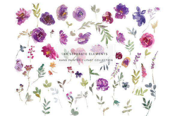 Download Purple and Magenta Watercolor Florals - Watercolor Collection