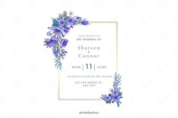 Download Watercolor Purple Floral Frame Png - Watercolor Collection