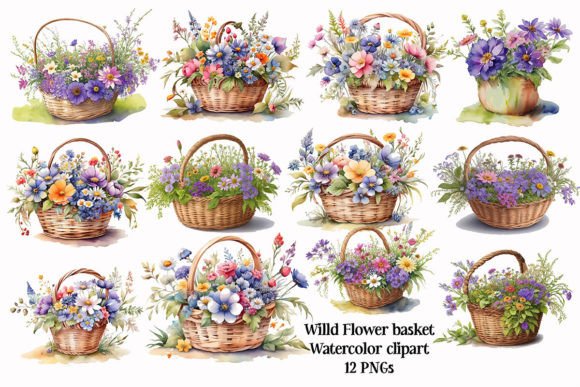 Download Watercolor Wildflower Clipart PNG - Watercolor Collection