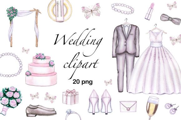 Download Watercolor Wedding Clipart, PNG - Watercolor Collection