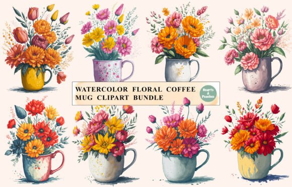 Download Watercolor Floral Coffee Mug Clipart - Watercolor Collection