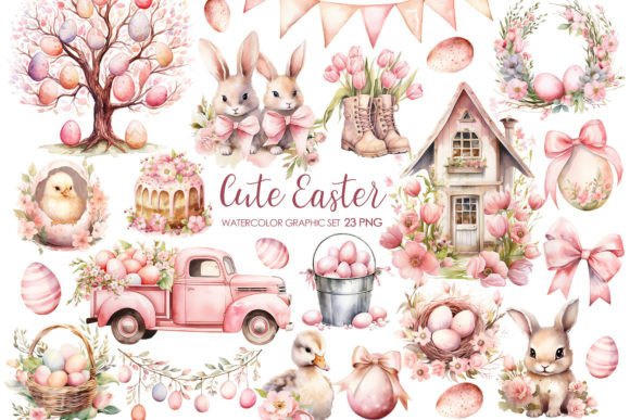 Download Watercolor Cute Easter Clipart - Watercolor Collection