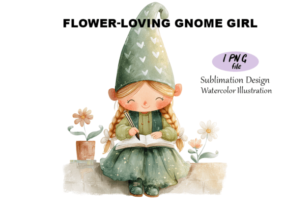 Download Gnome Girl Watercolor Illustration - Watercolor Collection