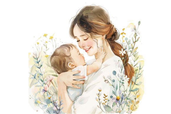Download Watercolor Mother's Day Clipart PNG - Watercolor Collection