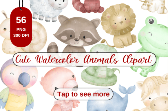 Download Cute Watercolor Animals Clipart Bundle - Watercolor Collection