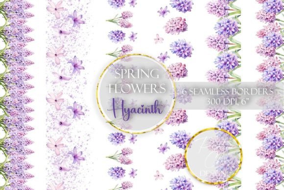 Download Hyacinth Seamless Border Flowers Pattern - Hyacinth Collection