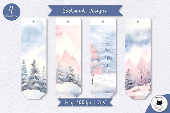 Download Printable Watercolor Winter Bookmarks - Watercolor Collection