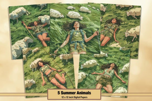 Download Summer Animals Nature &amp; Girl Digitals 41 - Premium Resources