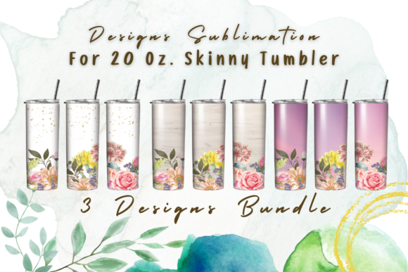 Download Watercolor Flowers Bundle Design Tumbler - Watercolor Collection