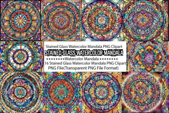 Download Stained Glass Watercolor Mandala Tumbler - Watercolor Collection