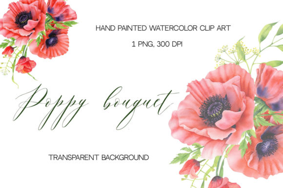 Download Watercolor Red Poppies Bouquet Flower - Watercolor Collection