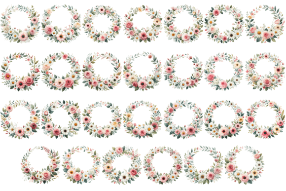 Download 27 Watercolor Floral Wreath Bundle - Watercolor Collection