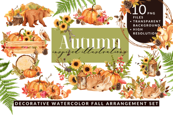 Download Watercolor Autumn Arrangement Clipart - Watercolor Collection